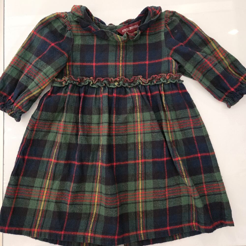Girl’s Chalet Holiday Christmas Dress April Cornell Size 12/18‎ months